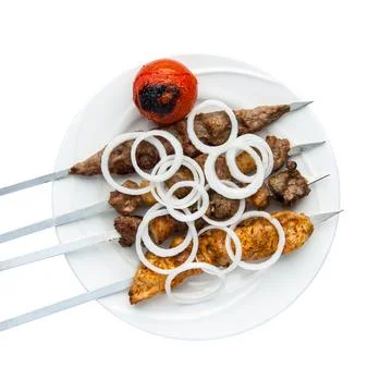 Barbecue on a white background Stock Photos