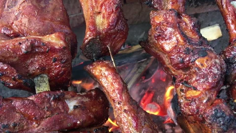 Barbecue in the wild forest Vídeos de archivo 95284491
