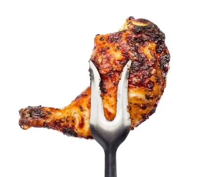 Barbecued chicken leg Stock Photos