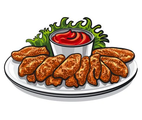 Barbecued chicken wings Stock Illustration
