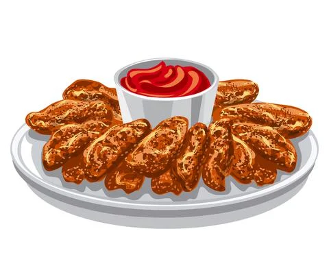Barbecued chicken wings Stock Illustration