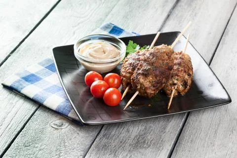 Barbecued kofta Stock Photos