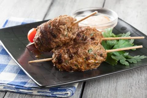 Barbecued kofta Stock Photos
