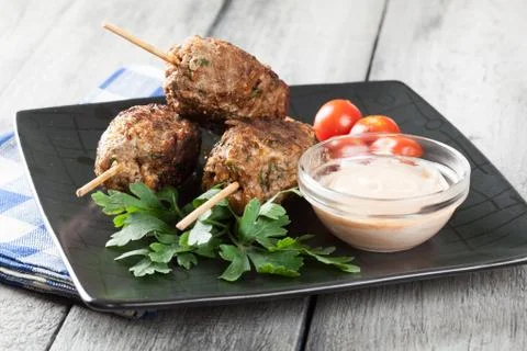 Barbecued kofta Stock Photos