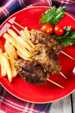Barbecued kofta Stock Photos