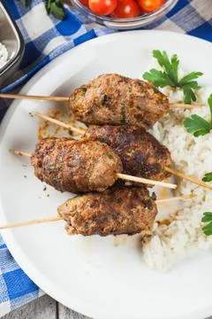 Barbecued kofta Stock Photos