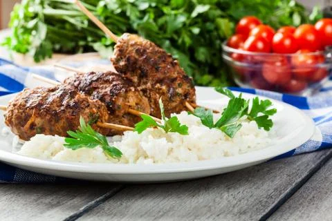 Barbecued kofta Stock Photos
