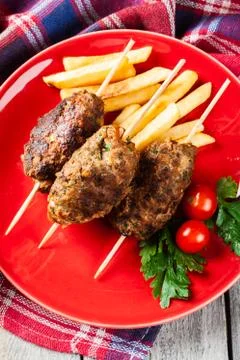 Barbecued kofta Stock Photos
