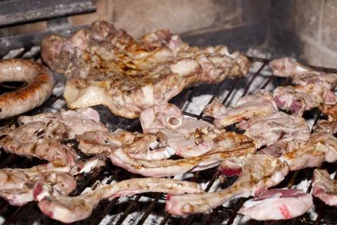 Barbecued meat Stock Photos