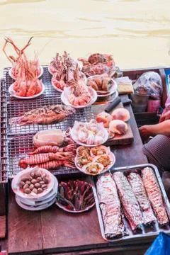 Barbecued seafood Stock Photos