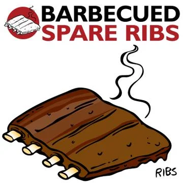 Barbecued spare ribs Stock Illustration