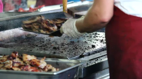 Barbecues.Preparing barbecue in restaurant Stock Footage 40512806