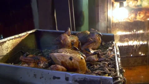 Barbecuing Chicken During Ramadan In Cairo, Egypt Stock Footage 158186309