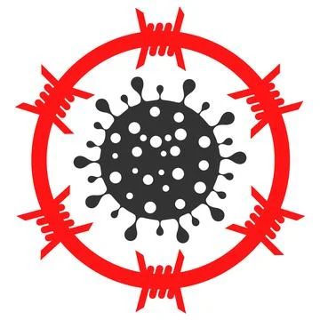 Barbed Coronavirus Zone Vector Icon Flat Illustration Stock Illustration