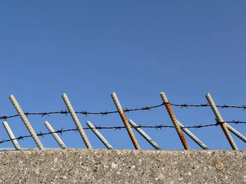 Barbed fence Stock Photos