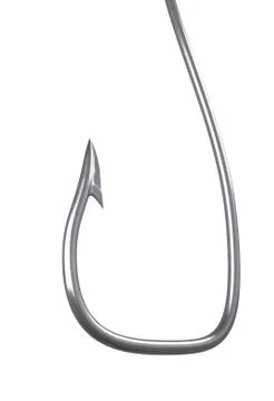 Barbed fish hook 3d illustration on white Stock Illustration