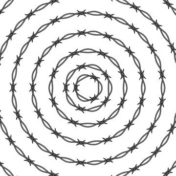 Barbed hand drawing seamless pattern Stock Illustration