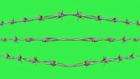Barbed Wire Against a Green Backdrop Stock Illustration