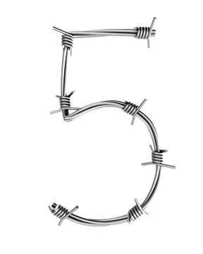Barbed wire alphabet, 5 Stock-Illustration