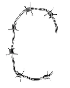 Barbed wire alphabet, C Stock Illustration