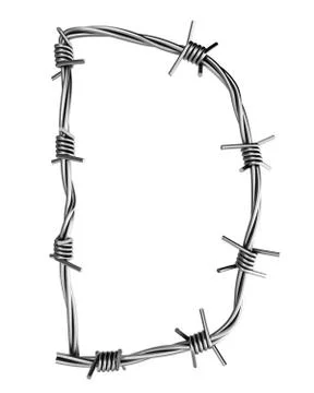 Barbed wire alphabet, D Stock Illustration