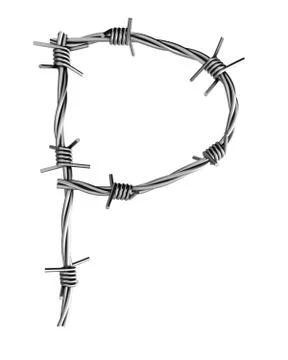 Barbed wire alphabet, Stock Photos