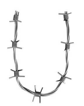 Barbed wire alphabet, U Stock Illustration