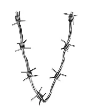 Barbed wire alphabet, V Stock Illustration