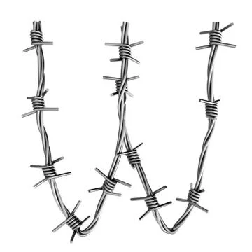 Barbed wire alphabet, W Illustration