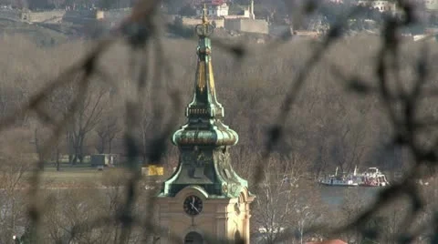 Barbed wire, Belgrade, tower Video stock 10838657