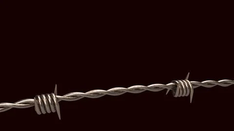 The  barbed wire on black background  for security or military concept 3d r.. Stock Illustration