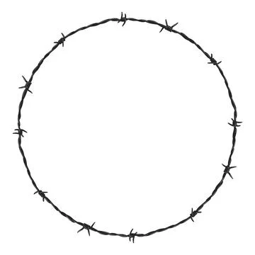 Barbed Wire Black Circle Frame Vector Stock Illustration