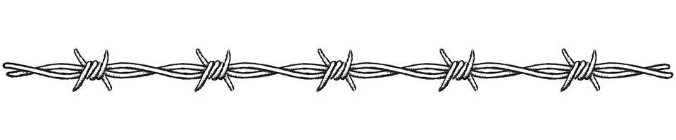 Barbed wire border, horizontal Иллюстрация