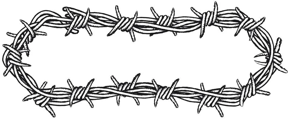 Barbed wire border Stock Illustration