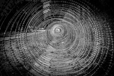 Barbed wire circle Stock Photos