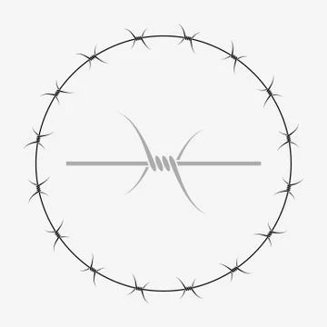 Barbed Wire of Circle Shape Stock Illustration