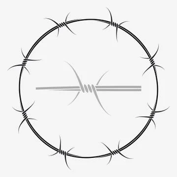 Barbed Wire of Circle Shape Stock Illustration