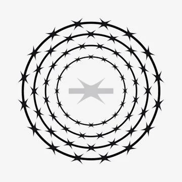 Barbed Wire of Circle Shape Stock Illustration