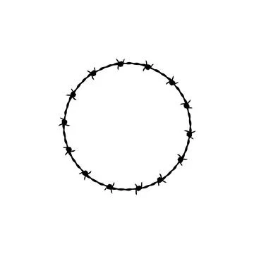 Barbed wire circle. Vector icon design. Stock Illustration