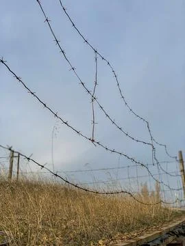 Barbed wire danger zone Stock Photos