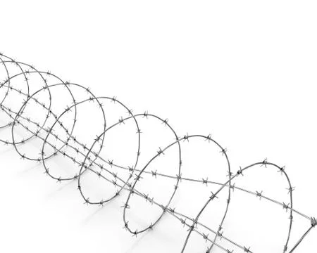 Barbed wire diagonal Stock Illustration