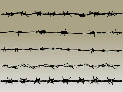 Barbed Wire elements 1 Stock Illustration