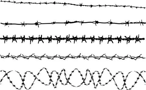Barbed Wire elements 스톡 일러스트