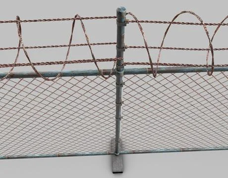 Barbed Wire Fence 3D Model
