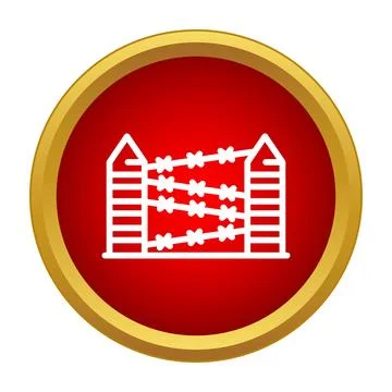 Barbed wire fence blocking restricted area access Stock Illustration