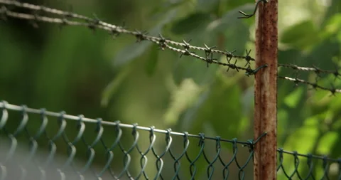 BARBED WIRE FENCE Stock Footage 141073602