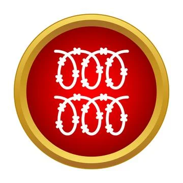 Barbed wire fence icon representing security and border Illustrazione stock