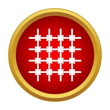 Barbed wire fence icon symbolizing security and restriction Illustrazione stock