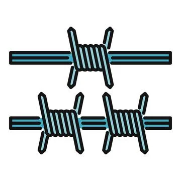 Barbed wire fence illustrating security and restriction concept Stock Illustration