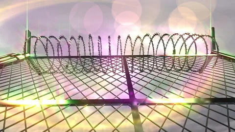 Barbed wire fence loop animation Vídeo Stock 146823310